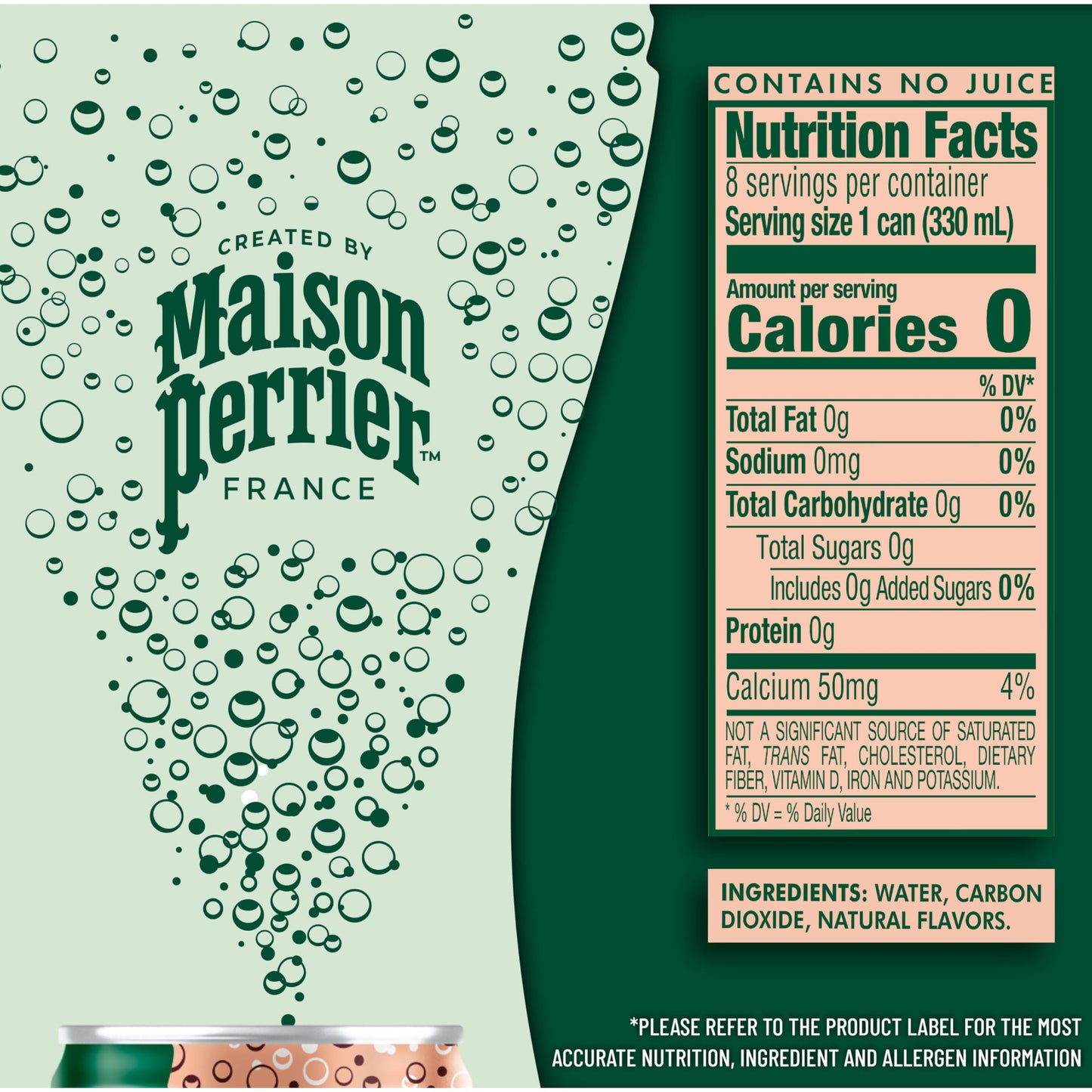 Maison Perrier Sparkling Water, Forever Peach Flavor, 11.15 Fl Oz Cans, Pack of 8, Model 074780194167