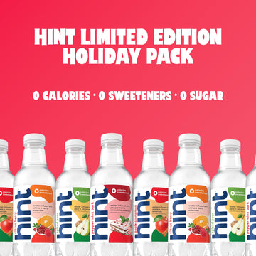 Hint Fruit-Infused Bottled Water, Holiday Variety Pack - Sugar Free Flavored Water With Zero Calories, Naturally Flavored, And N