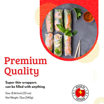 Cathay Fresh Spring Roll Rice Paper Wrappers, Gluten-Free, Low Carb, 30 Sheets, 12 Ounce