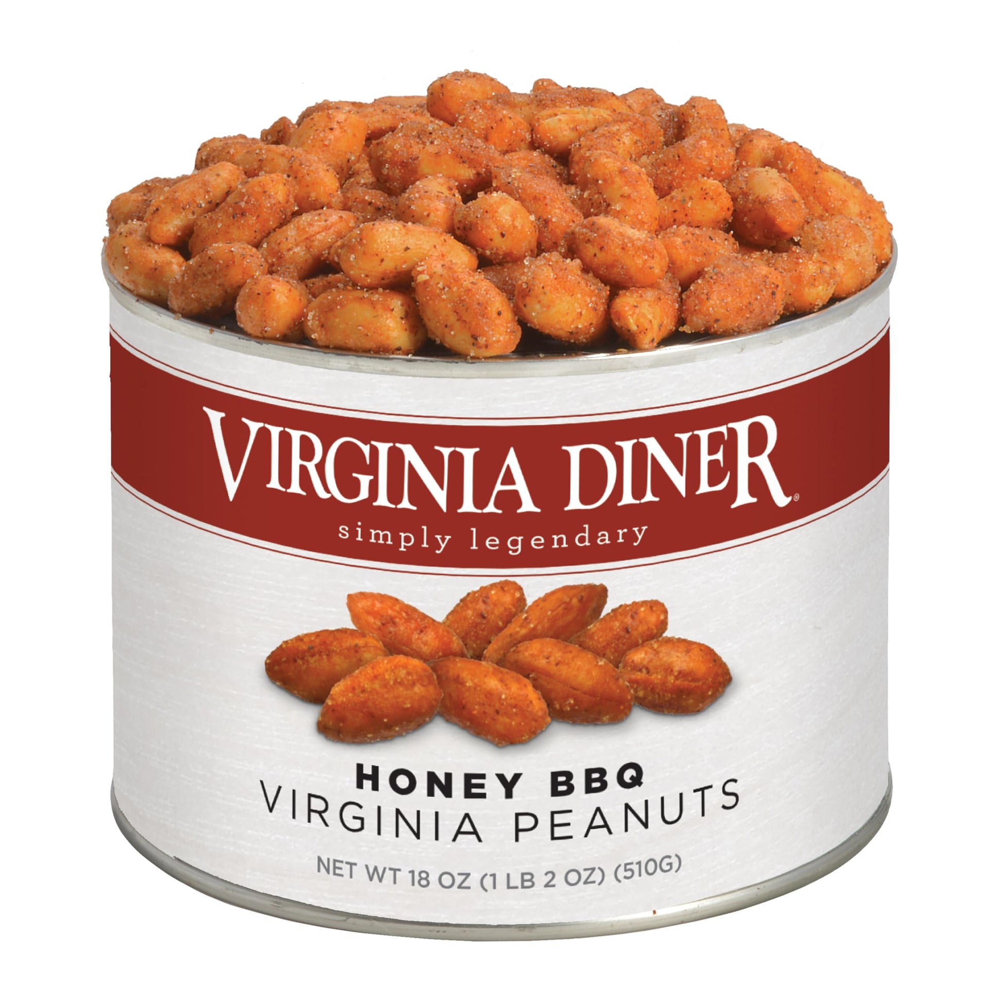 Virginia Diner Honey BBQ Peanuts - XL Honey Roasted Virginia Peanuts Non-GMO, Preservative Free Snack from Virginia Since 1929-1