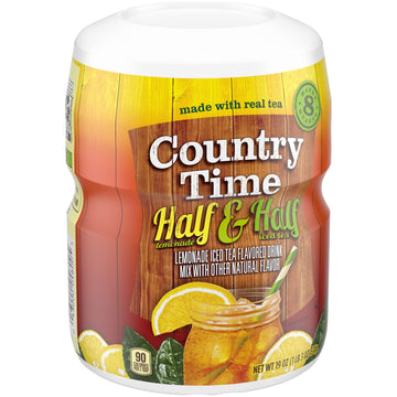 Country Time Half & Half Lemonade Iced Tea Naturally Flavored Powdered Drink Mix 12 Count 19 oz Canisters