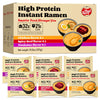 Healspot High Protein Instant Ramen Variety Pack, 6 Pack Non Fried Ramen Broth, 32g Plant Based Protein, Low Fat, Low Carb, Non