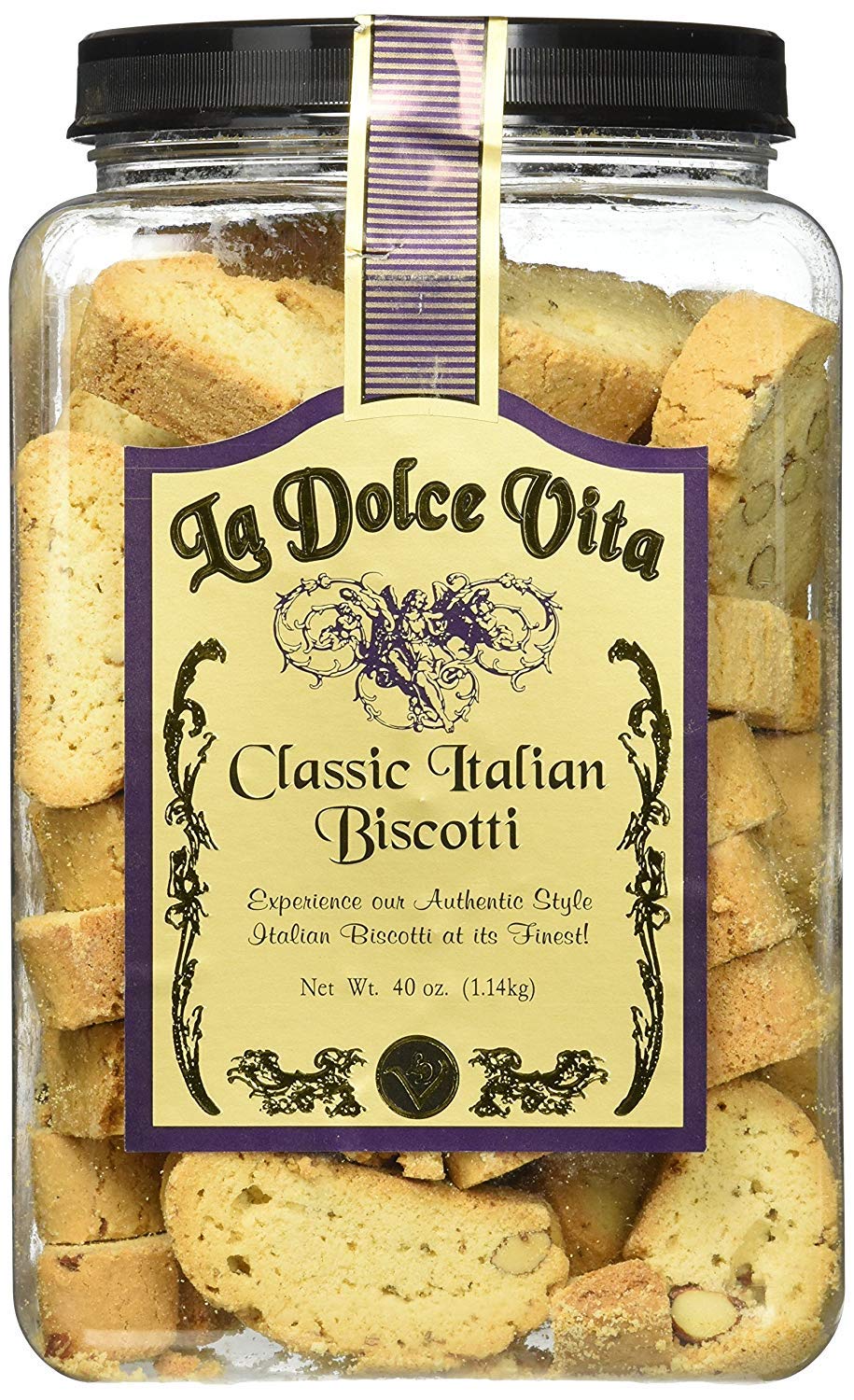 La Dolce Vita Classic Italian Biscotti Almond - 40 Ounce, 2.5 Pound Pack - Authentic Italian Treats for Biscotti Lovers