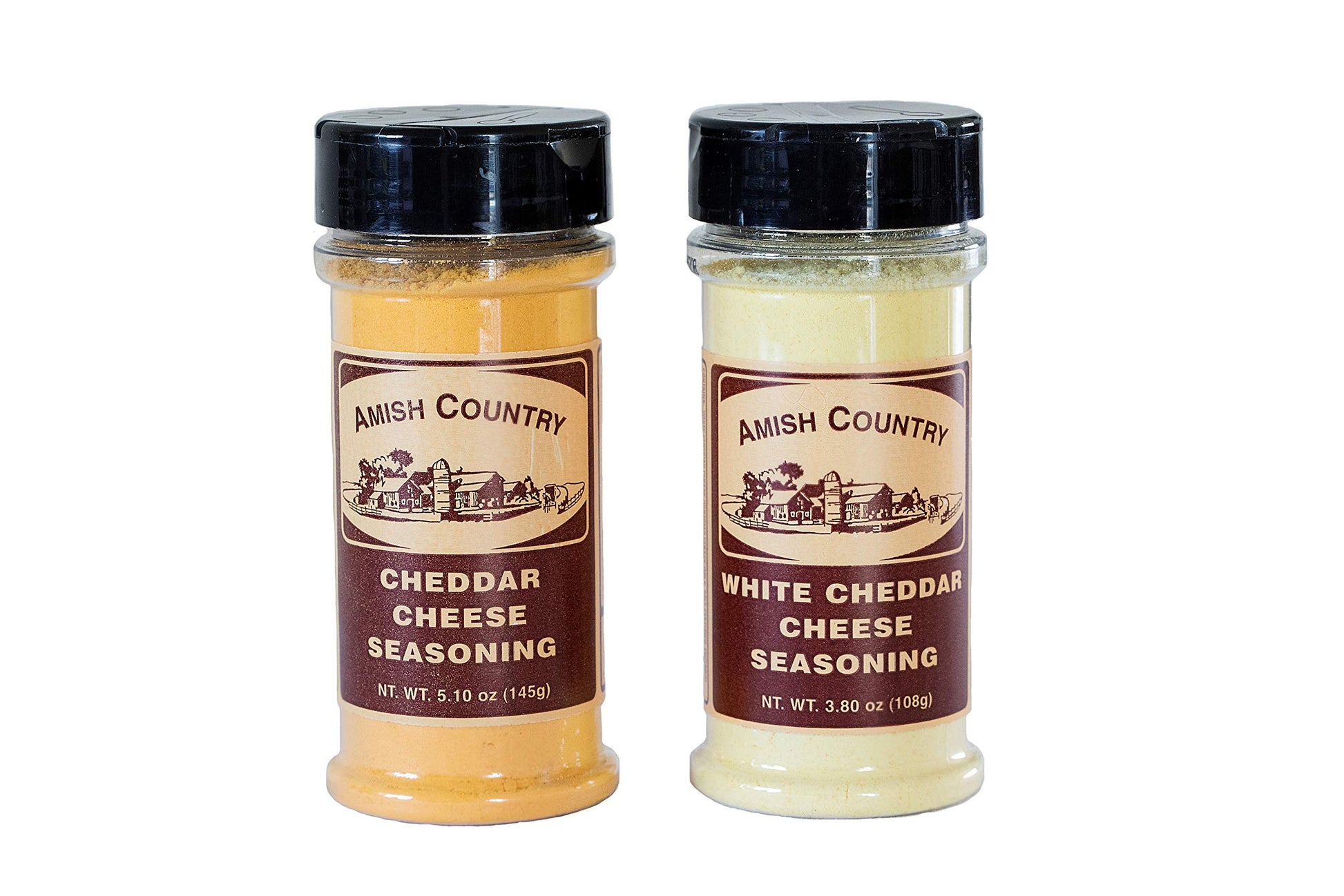 Amish Country Popcorn | Seasoning Variety Pack | Cheddar Cheese - 5.1 oz and White Cheddar Cheese - 3.8 oz Popcorn Seasoning | O