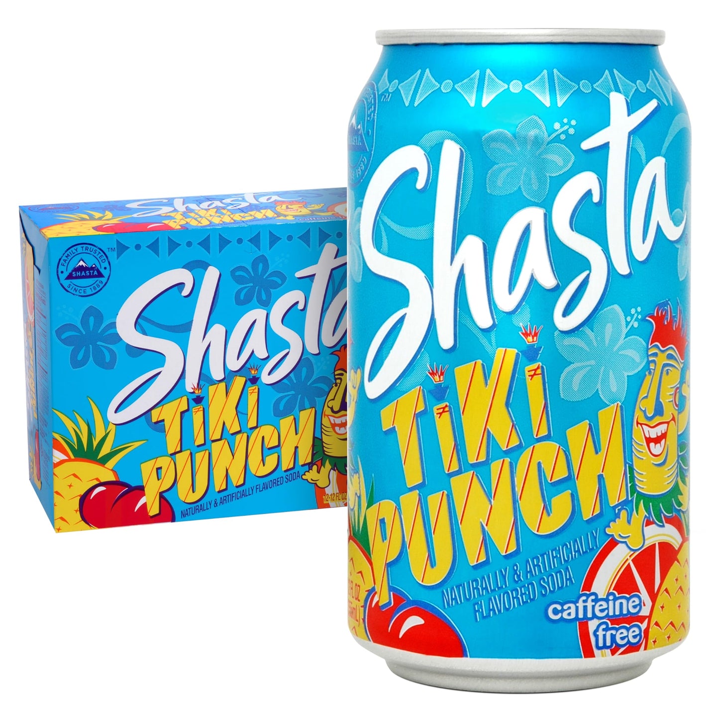 Shasta Tiki Punch | 12-Pack Of 12Oz Cans | Tropical Fruit Punch Flavor | Sweet & Bold | Energy Blend-Free