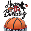 LINGBOOM Basketball Cake Topper - 11th Birthday Decoration, Sport Theme, Black, Model C-8th, Perfect for Boys Kids Parties