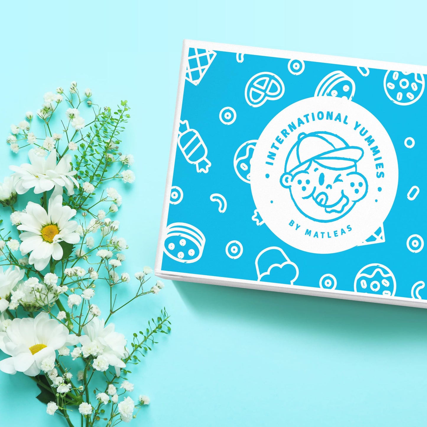 Maxi International Snack Box | Premium Exotic Foreign Snacks | Unique Snack Food Gifts Included | Blue Cosmic Space Theme | Cand