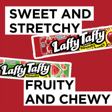 Laffy Taffy Variety Candy Box, 24 Count - Stretchy & Tangy Grape, Watermelon, Cherry Flavors, 1.5 Ounce Bars, Assorted Treats