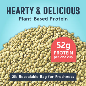 One In A Mill Green Lentils 2Lb Bulk Resealable Bag | For Soup, Stews, & Curries | All-Natural Plant-Based Protein | Ou Kosher