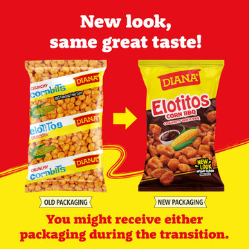 Diana Elotitos Crunchy Corn Kernel Snacks, Original Bbq Flavor, 4.05 Oz (Pack Of 8)
