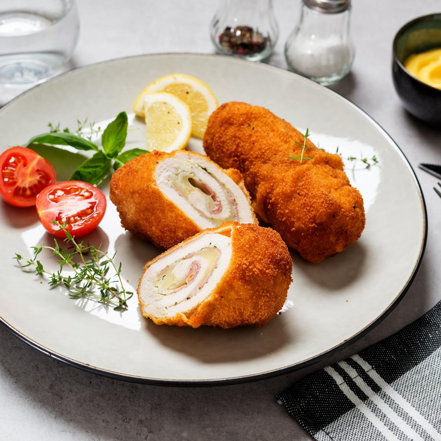 Today Gourmet Foods Of Nc-Uncooked Homestyle Breaded Cordon Bleu Boneless Chicken Breasts 12-7Oz Portions