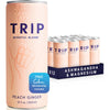 TRIP Adaptogen Seltzer, Peach Ginger, Lightly Sparkling, 12 Fl Oz, Pack of 12, Vegan, No Added Sugar