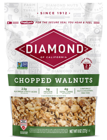 Diamond of California Chopped Walnuts, 8 oz - 6 count