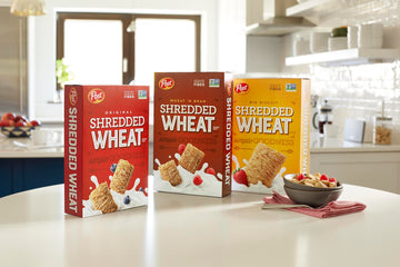 Post Wheat n Bran Shredded Wheat Cereal, 18 oz - Excellent Source of Fiber, Kosher Breakfast Option, 1 Count
