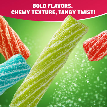 SOUR PUNCH TWISTS STRAWS 2 lb - Candy in Bulk Bag, Assorted, Fruit Flavored, Chewy Candies, Individually Wrapped, Kosher & Halal