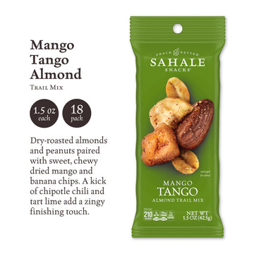 Sahale Snacks Mango Tango Almond Trail Mix, Non-GMO, Gluten-Free, 1.5 oz (Pack of 18)