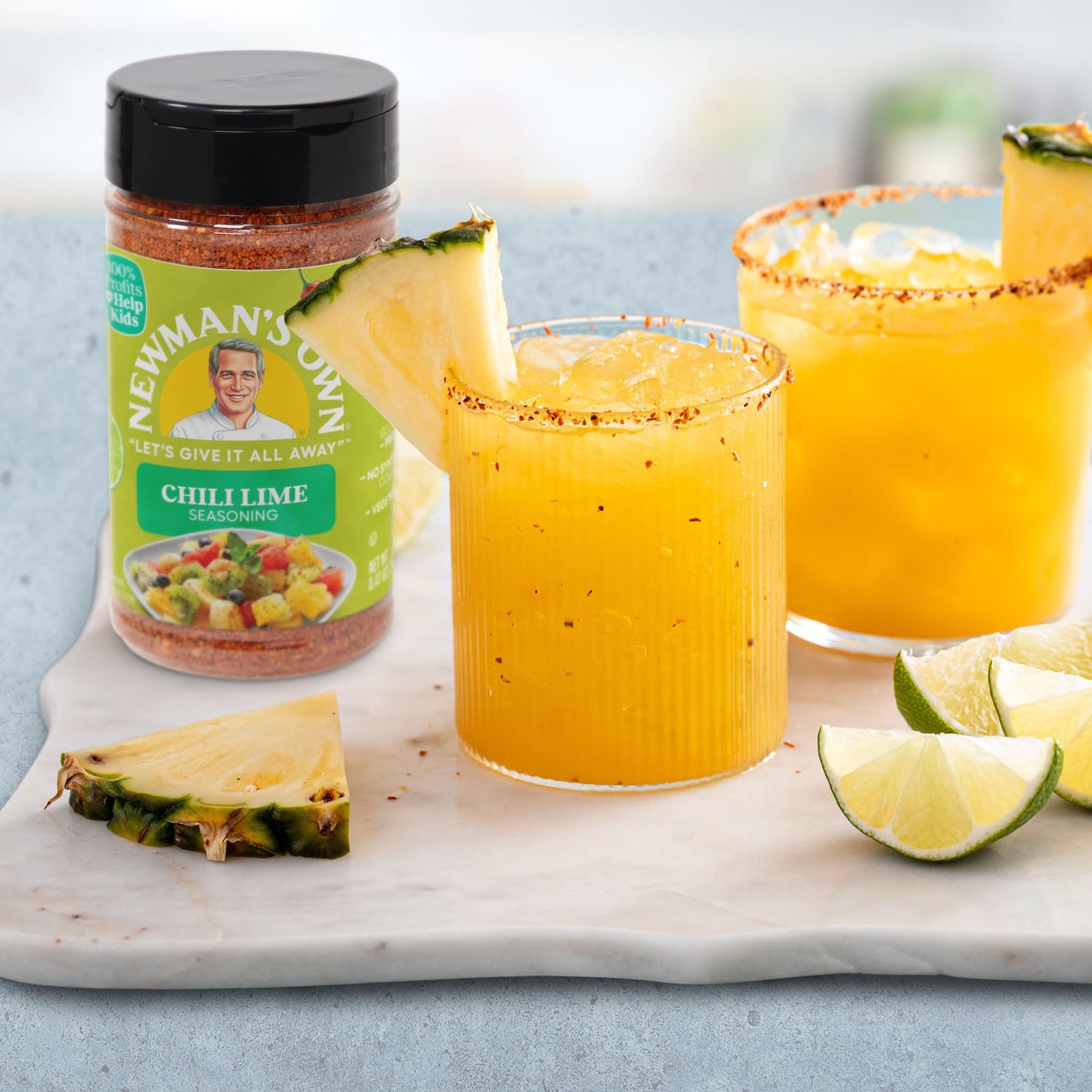 Newmans Own Chili Lime Seasoning; Perfect Spices for Topping Fruit and Rimmer, No MSG, Gluten Free; Kosher; 8.47 Oz. Bottle