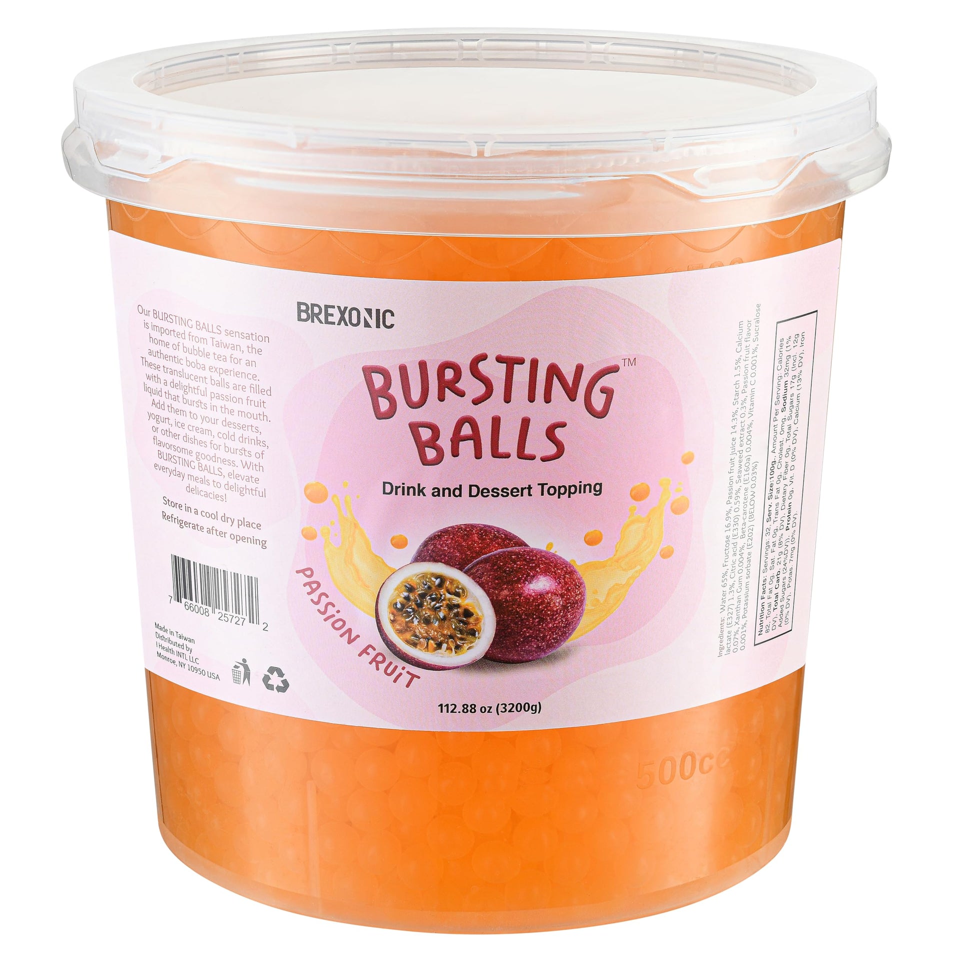 Passion Fruit Boba Pearls, Passion Popping Boba Bursting Boba, Passion Bubble Tapioca Pearls For Bubble Tea (Passion Fruit, 7 Lb