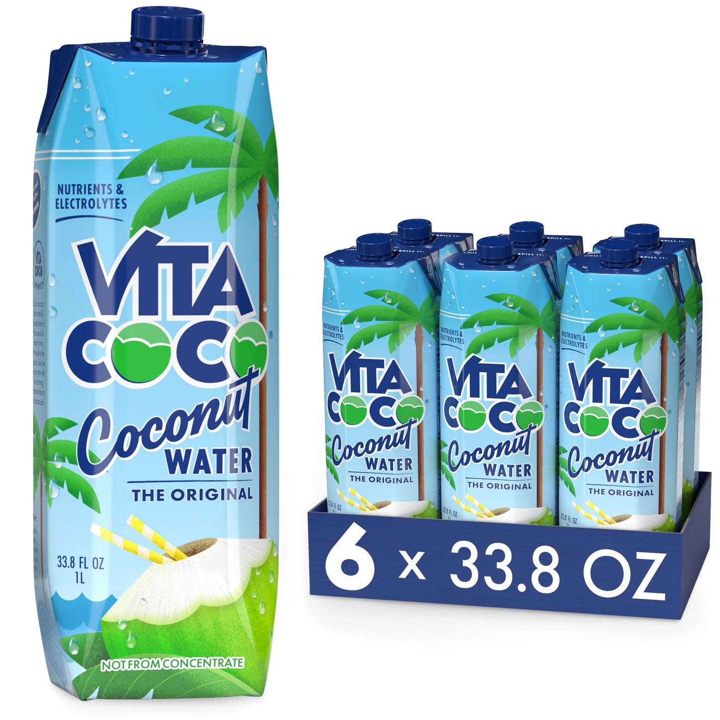 Vita Coco Coconut Water Original - 33.8 Fl Oz (Pack of 6)