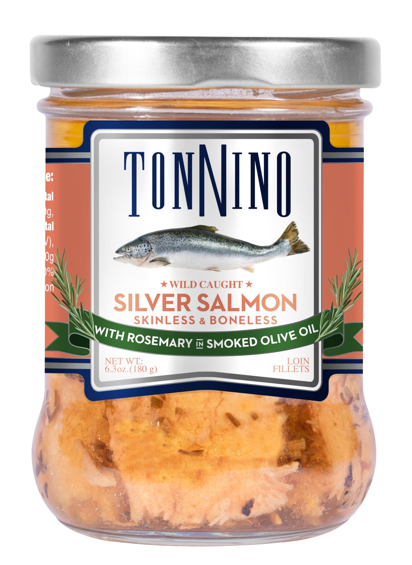 Tonnino Silver Salmon Group in Rosemary Smoked Olive Oil, 6.35 Ounce, Pack of 1