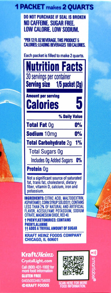 Crystal Light Strawberry Watermelon Drink Mix, 12-Quart Canister (Pack Of 12)