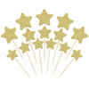 Gyufise 42Pcs Star Cupcake Toppers Gold Glitter Assembled Twinkle Star Cupcake Picks Wedding Engagement Bridal Shower Birthday P