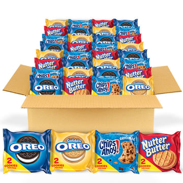 OREO Original, OREO Golden, CHIPS AHOY! & Nutter Butter Cookie Snacks Variety Pack, Christmas Cookies Stocking Stuffers, 56 Snac