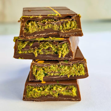 (2 Value Pack Small) Ksana Choco Dubai Chocolate, 100G - 3.5 Oz, Hand Made, Belgian Milk Chocolate Kunafa Pistachio Viral Bar