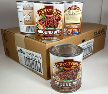 Keystone All Natural Ground Beef 28 Ounce Long Term Emergency Survival Food Canned Meat | Fully Cooked Ready To Eat | Gluten Free Family Pack Of 12