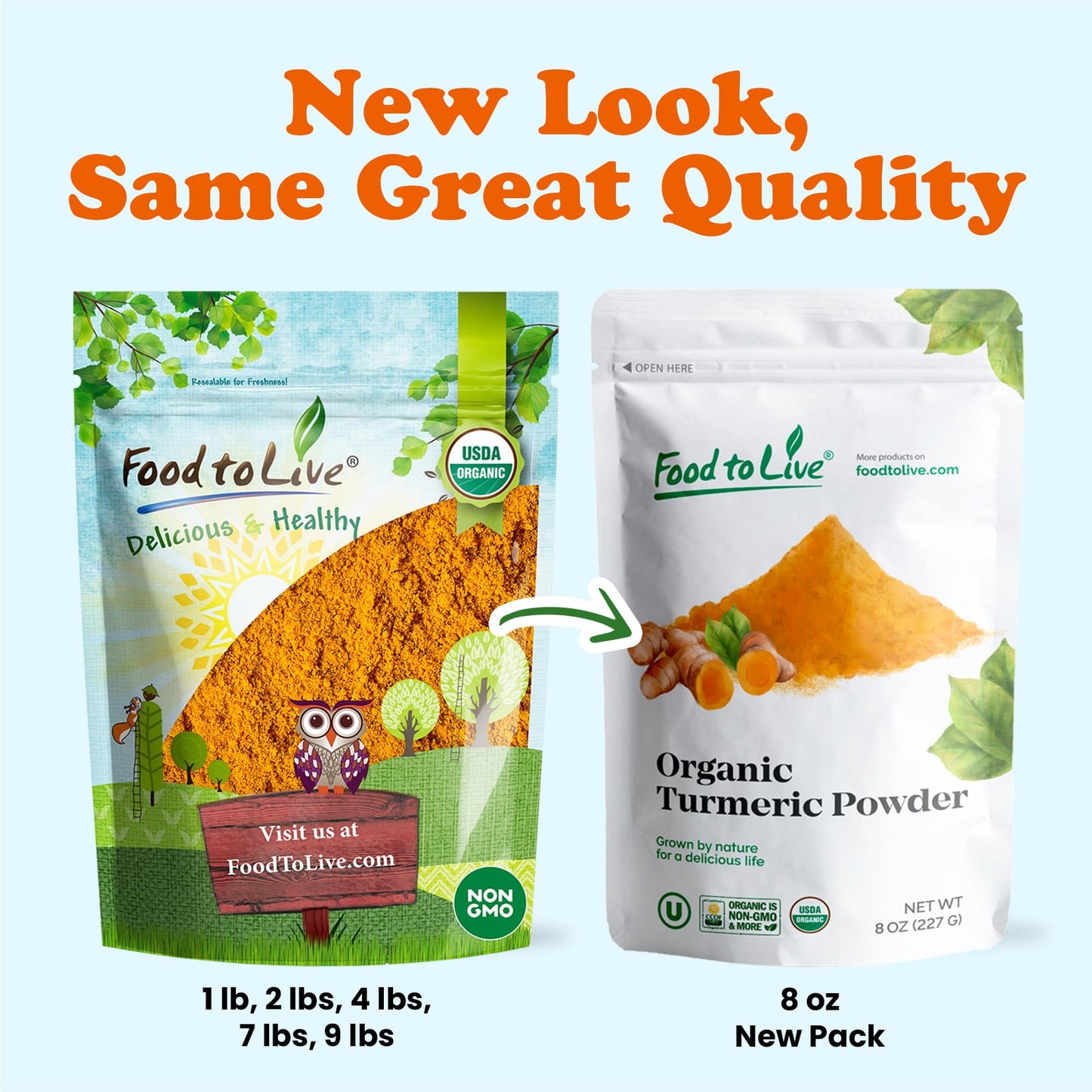 Food to Live Organic Turmeric Powder, 8 Ounces Non-GMO, Finely Ground Turmeric Root, Pure, Kosher, Vegan, Bulk. Fragrant Spice.
