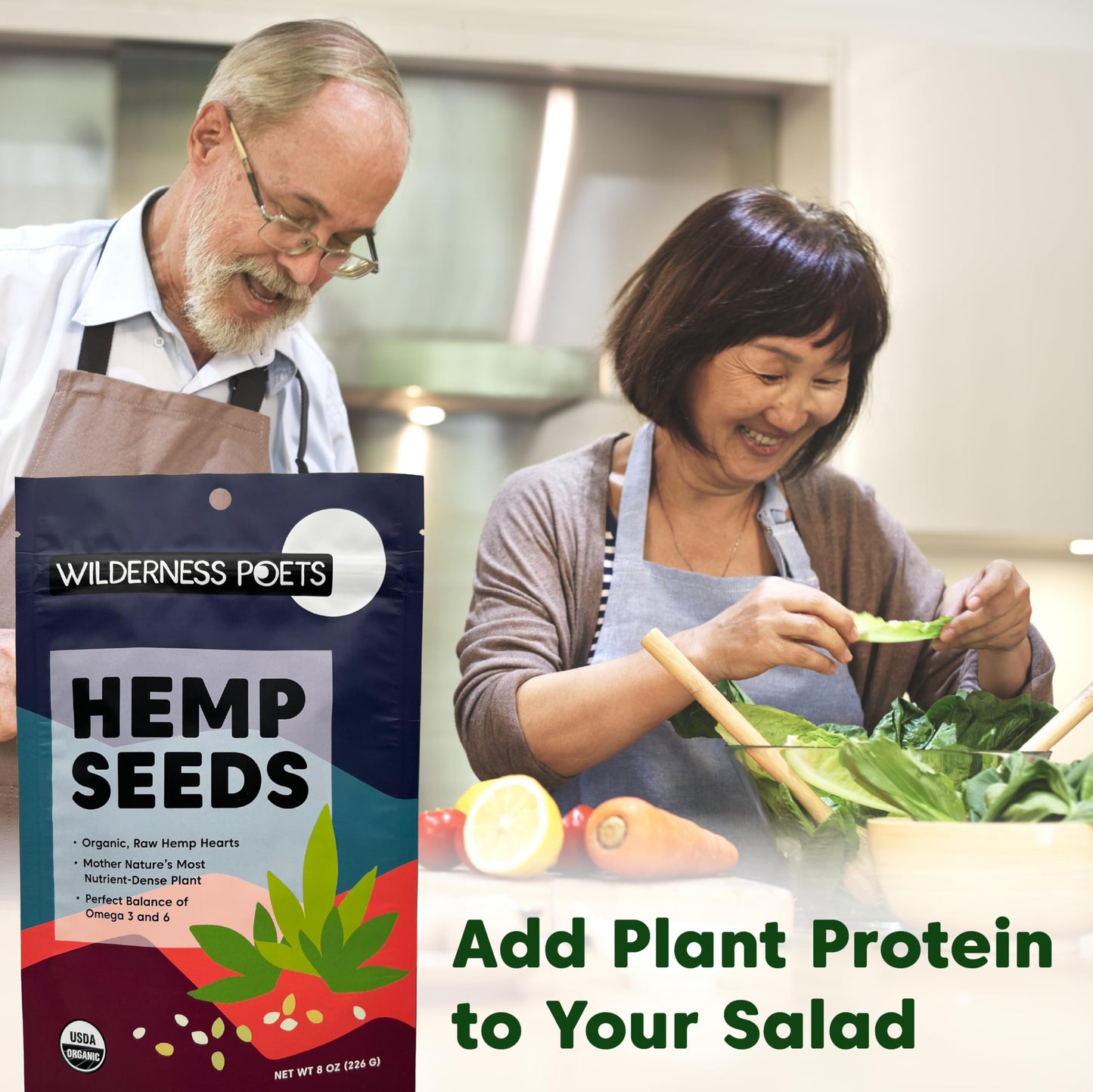 Wilderness Poets Hulled Hemp Seeds, Organic Raw Hemp Hearts (32 Ounce - 2 Pound)