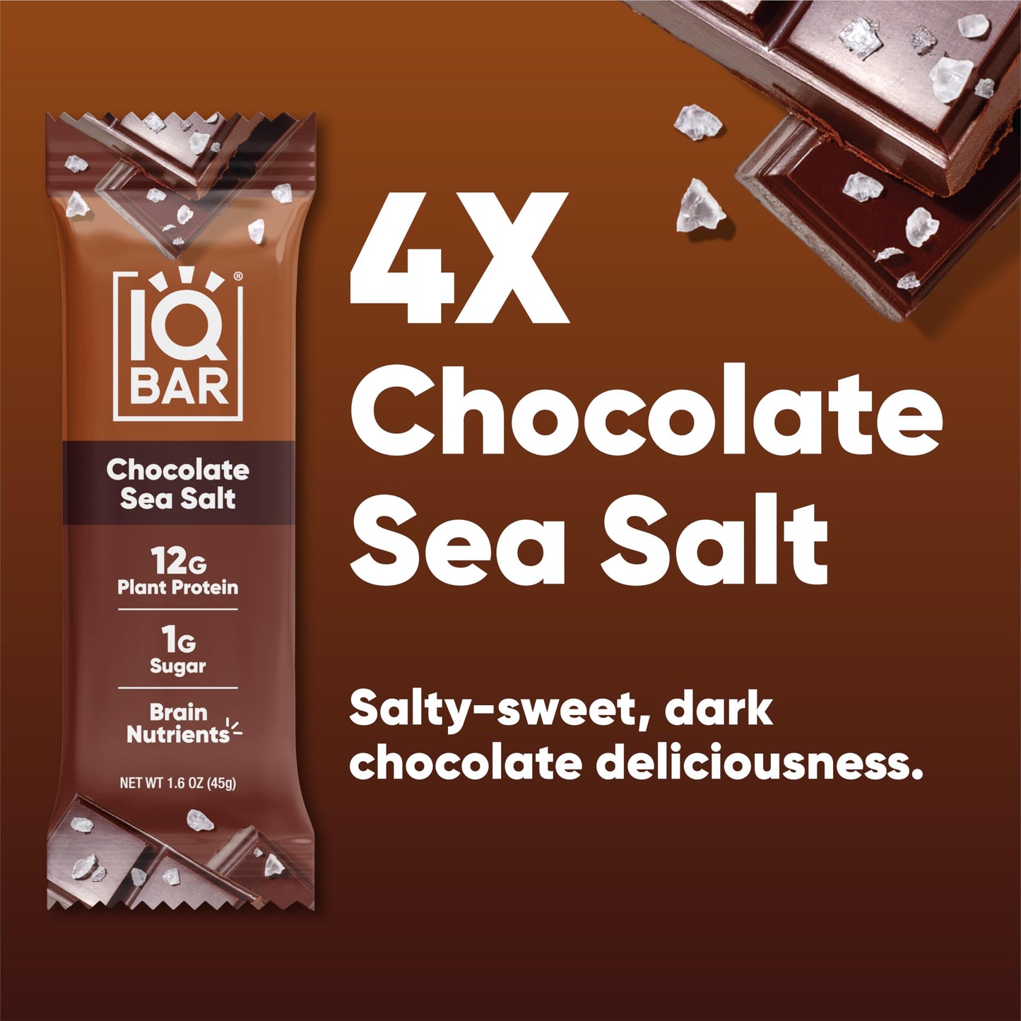 IQBAR, Chocolate Sea Salt, 4 count