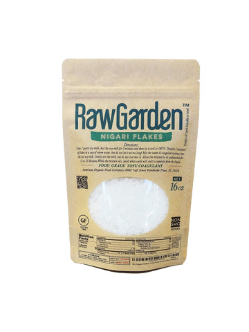 Raw Garden Nigari Flakes 16 oz Food Grade Tofu Coagulant, Product of Czech Republic, or Israel.