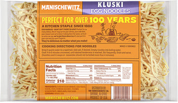 Manischewitz Kluski Egg Noodles, Premium Enriched, Low Sodium, 12oz (3 Pack)