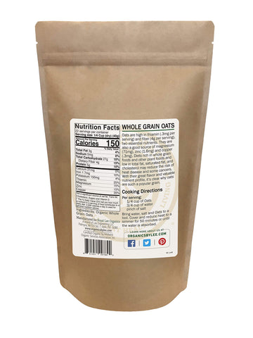 Royal Lee Organics Organic Gluten Free Oat Groats (2 Lbs)