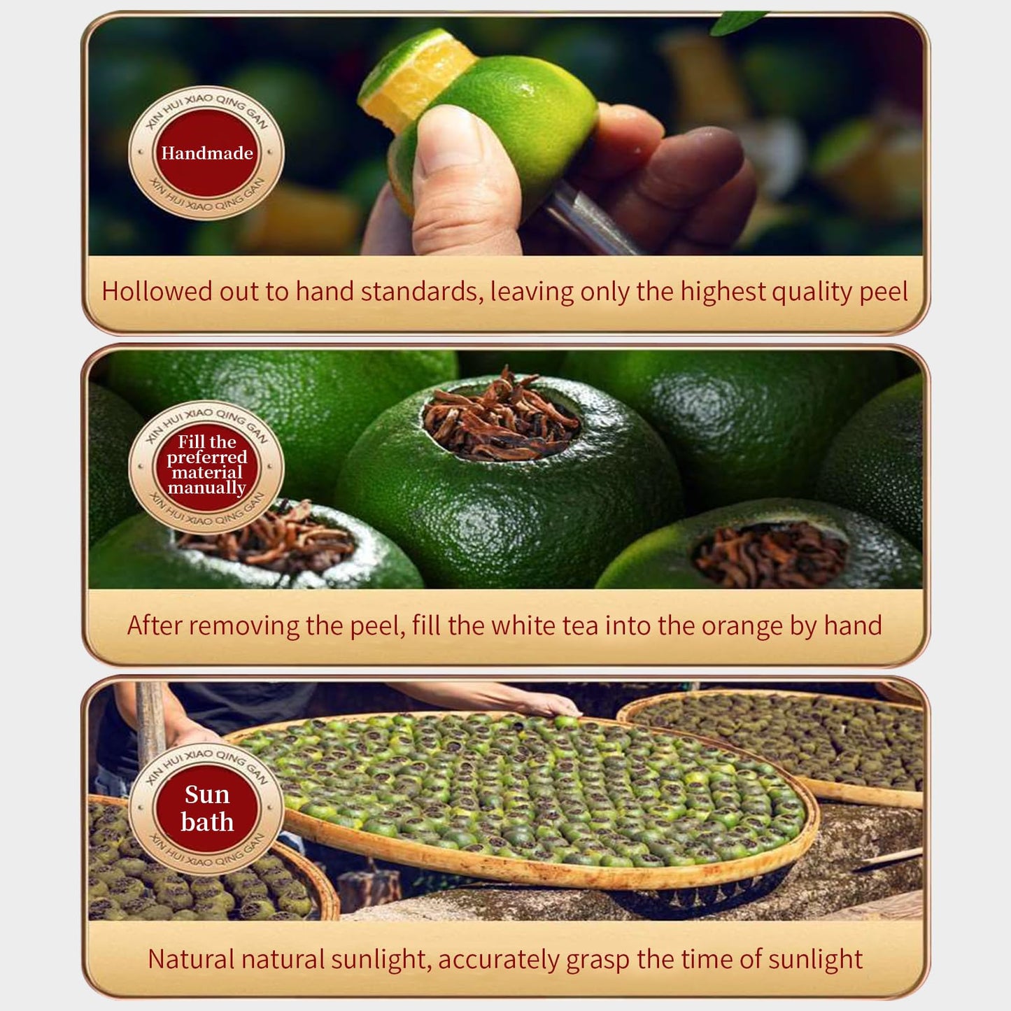 Xixicha White Tea Premium Tangerine Peel White Tea 9.87Oz(280G) Xiao Qing Gan White Tea Xinhui Chenpi White Citrus Tea Fuding Wh