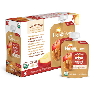 Happy Baby Organics Nutty Blends, Apple & Walnut Butter, 3 Ounce (Pack Of 8)