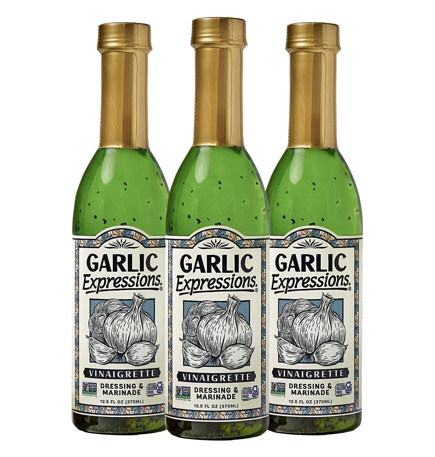 Garlic Expressions Vinaigrette Salad Dressing, Marinade (Pack of 3)