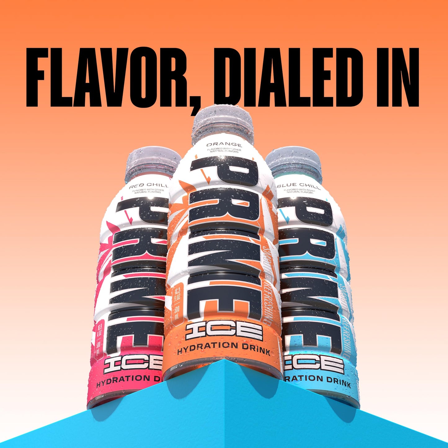 PRIME Hydration ICE ORANGE Sports Drinks Electrolyte Enhanced for Ultimate Hydration 250mg BCAAs B Vitamins Antioxidants Low Sugar 16.9 Fl Oz 12 Pack