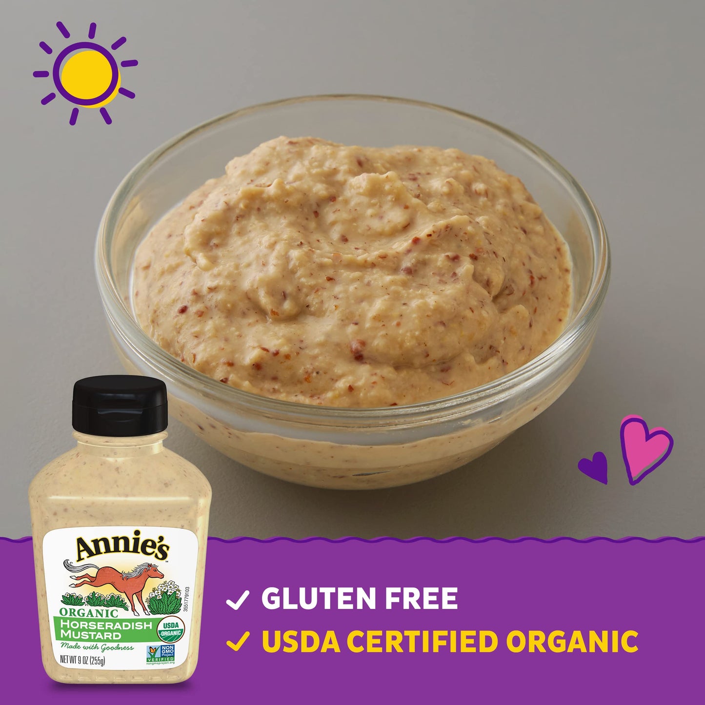 Annies Homegrown Mustard Hrsradish Org Gf
