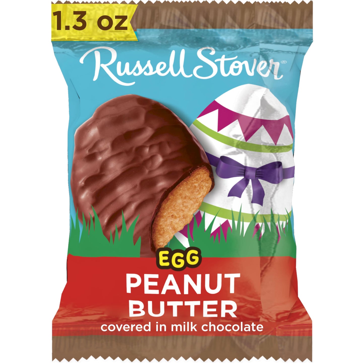 Russell Stover Easter Peanut Butter Milk Chocolate Easter Egg 1.3 Oz Each