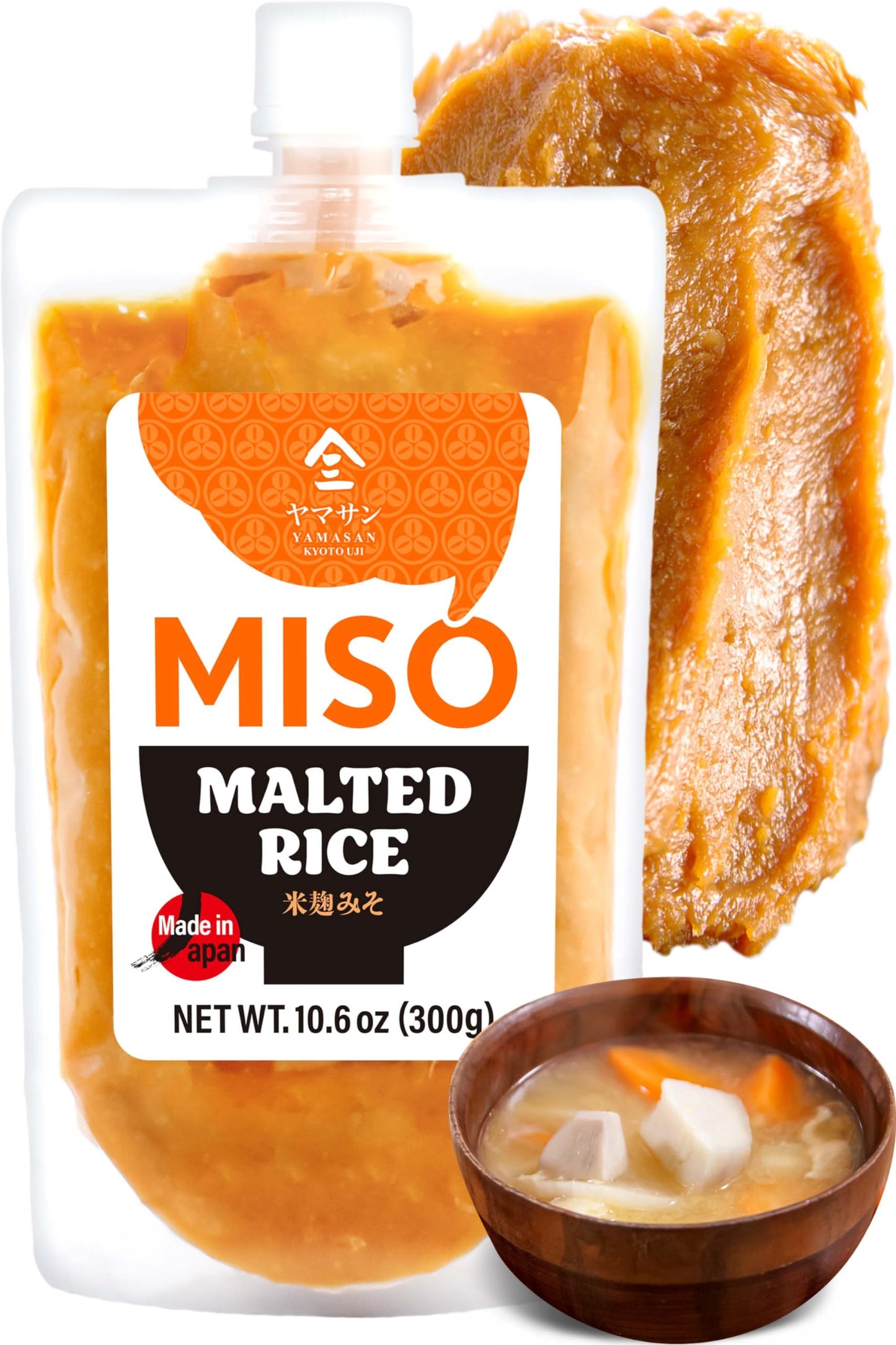 Miso Paste Malted Rice, Handmade In Kyoto Japan 300G(10.58Oz),Non-Gmo,Non-Msg?Yamasan?