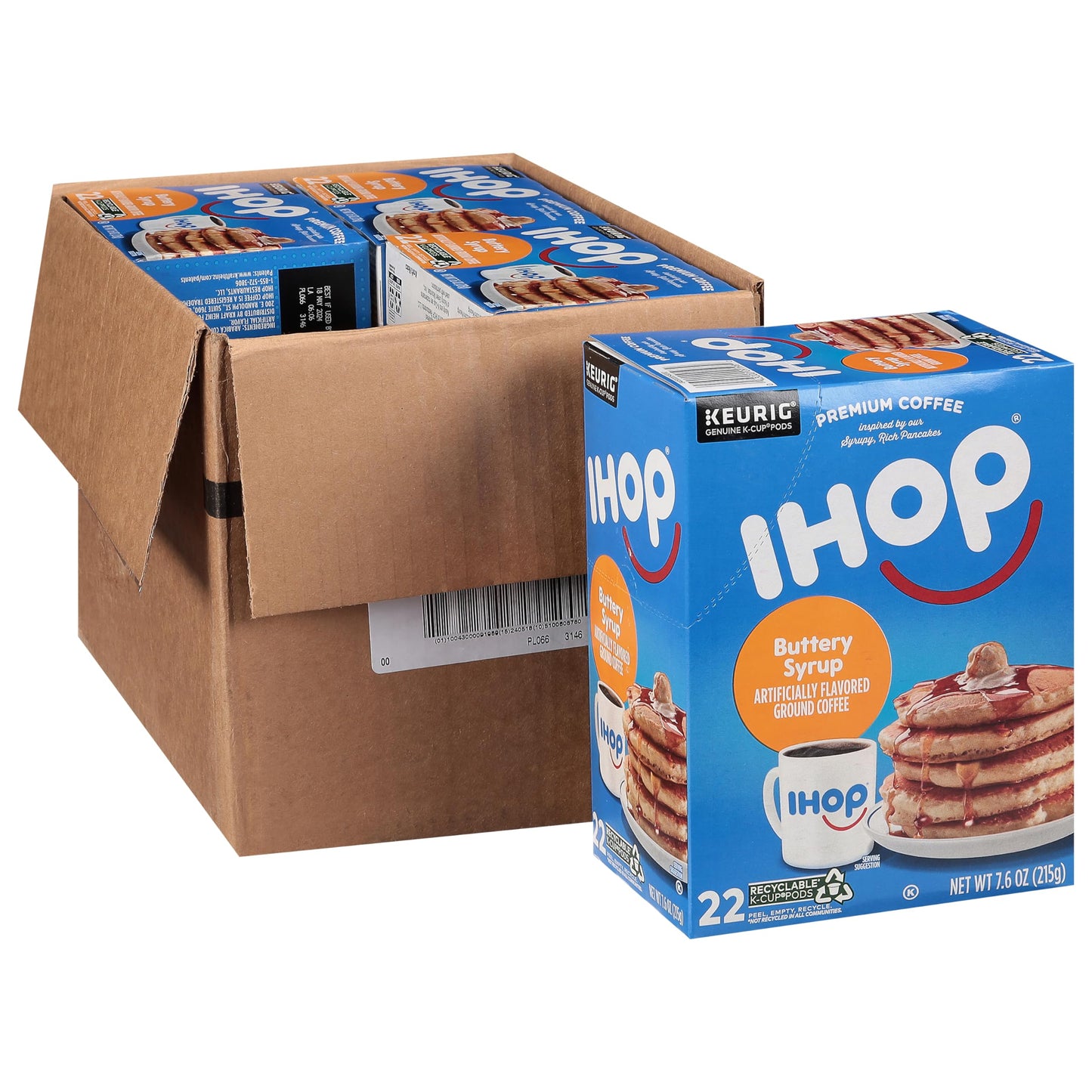 Ihop Buttery Syrup Flavored Keurig K-Cup Coffee Pods, 22 Ct Box (Pack Of 4)
