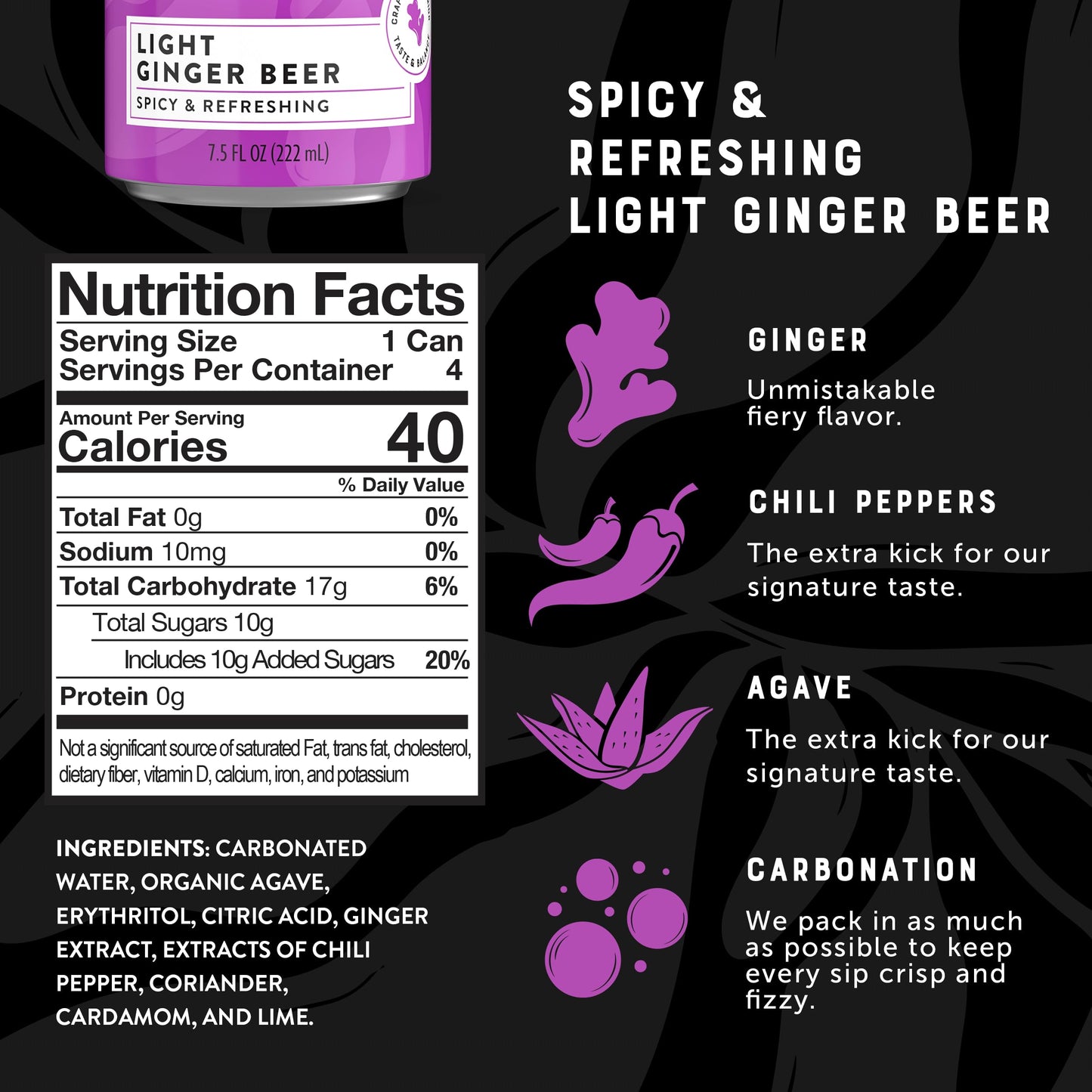 Q Mixers Light Ginger malt-inspired Cocktail Mixer, 7.5 Fl Oz (Pack of 24), Only 40 Calories