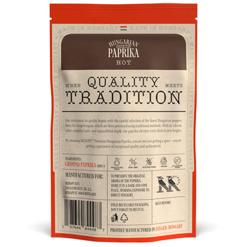 MEROPS Premium Hungarian Paprika Powder - Non-GMO, Deep Red Color - 4 oz Resealable Bag