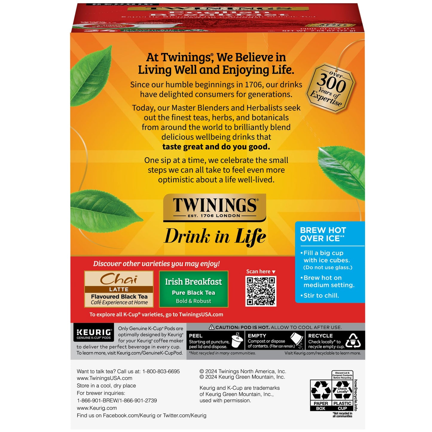 Twinings English Breakfast Black Tea K-Cup Pods For Keurig, 24 Count (Pack Of 1), Smooth, Flavourful, Robust, Caffeinated, Enjoy Hot Or Iced | Packaging May Vary