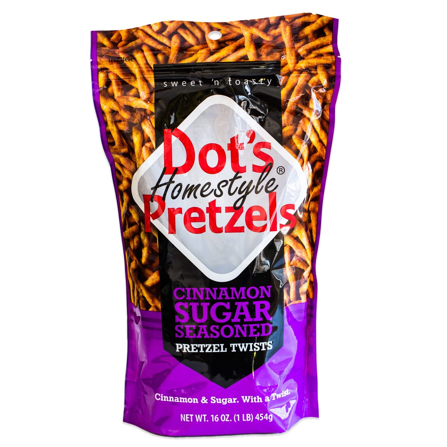 Dot'S Cinnamon Sugar Pretzel Twists - Dot'S Southwest Seasoned Pretzel Sticks - 2, 16Oz Bags