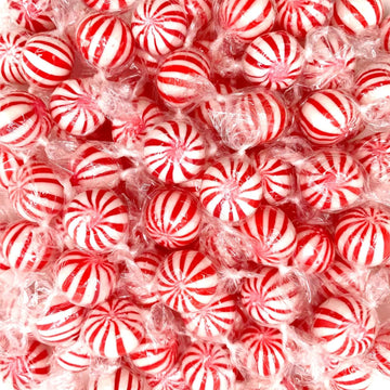 Peppermint Hard Candy 5 Pound Bulk Jumbo Peppermint Candy Balls Approx 250 Individually Wrapped Mint Balls for Office Bowls Christmas Candy Jars and Holiday Party Favors