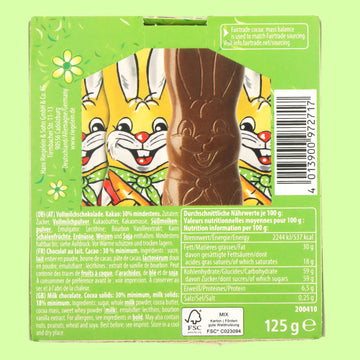 Sweetzo - Solid Milk Chocolate Bunny, Seasonal Candy, Individually Wrapped Easter Basket Fillers, 20 Bunnies Total