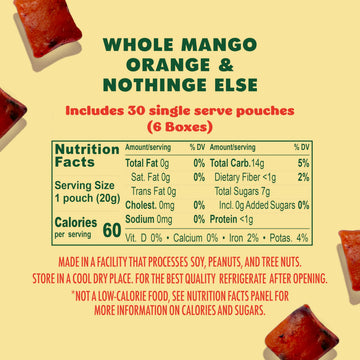 SOLELY - Organic Mango & Orange Whole Fruit Gummies (Pack of 6 Boxes, 5 Bags per Box) - Real Fresh Fruit - Healthy Snacks for Ad